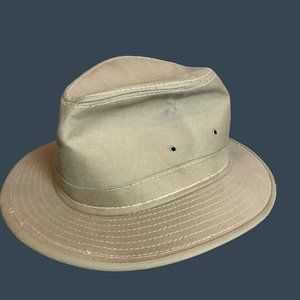 Men's HatQuarters USA by Henschel Canvas Fedora Hat Khaki Durable Waterproof